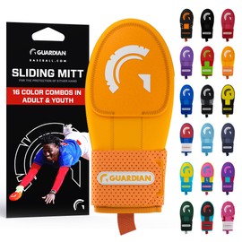 Guardian Baseball Sliding Mitt - Youth and Adult Sizes - Sliding Glove for Baseball - Elastic Compression Strap (Texas Orange)