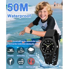 TENOCK Kids Analog Watches for Girls Boys Watches with Soft Band Learning Time 50M Waterproof Children Watch Easy to Read for Ages 4-12 Kids Gift
