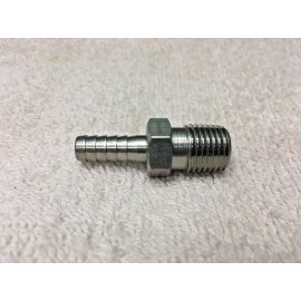 Lancer Soda System Fitting, Lancer, Stainless Barb Fitting Adapter 1/4 MPT x 1/4" Barb