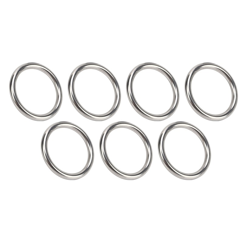 7 Pcs 304 Stainless Steel Metal O Ring Waterproof Rustproof