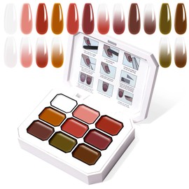 Gradient Painting Gel, 9 Colors Ombre Gel Nail Polish for Ombre Nails Aura Nails, French Manicure DIY Nail Art Long Lasting,Palette Ancient City