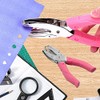 Perforadora de papel de 3 mm con agarre rosa para