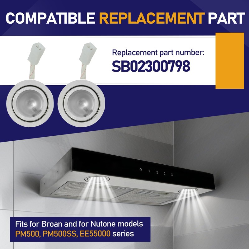 2-Pack SB02300798 Range Hood LED Light Replacement, Compatible with for