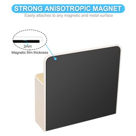 2 Pieces Large Capacity White Strong Magnetic Chalk Holder,Fridge Magnet Holder,Marker Holder,Locker Container Organizer, Letter Holder Fridge,Wall Pen/Remote Control Holder,Whiteboard Pen Holder