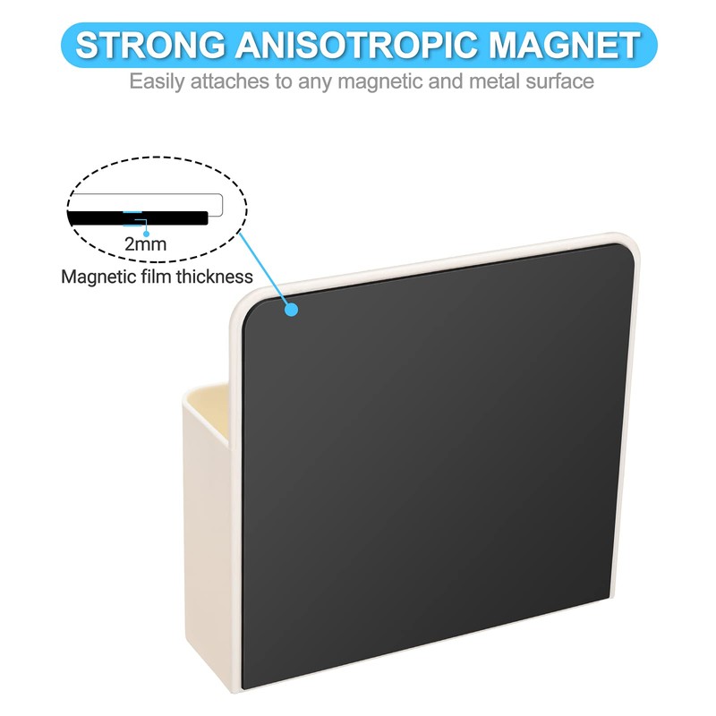 2 Pieces Large Capacity White Strong Magnetic Chalk Holder,Fridge Magnet