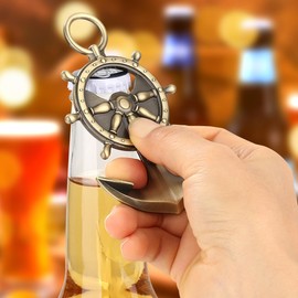 LKKCHER Anchor Bottle Opener – Bronze Nautical Bar Tool with Gift Bag – Ocean Themed Gifts for Men, Dad, Sailors – Perfect for Birthday, Father’s Day, Christmas, BBQs, Pub Nights, Beach Parties