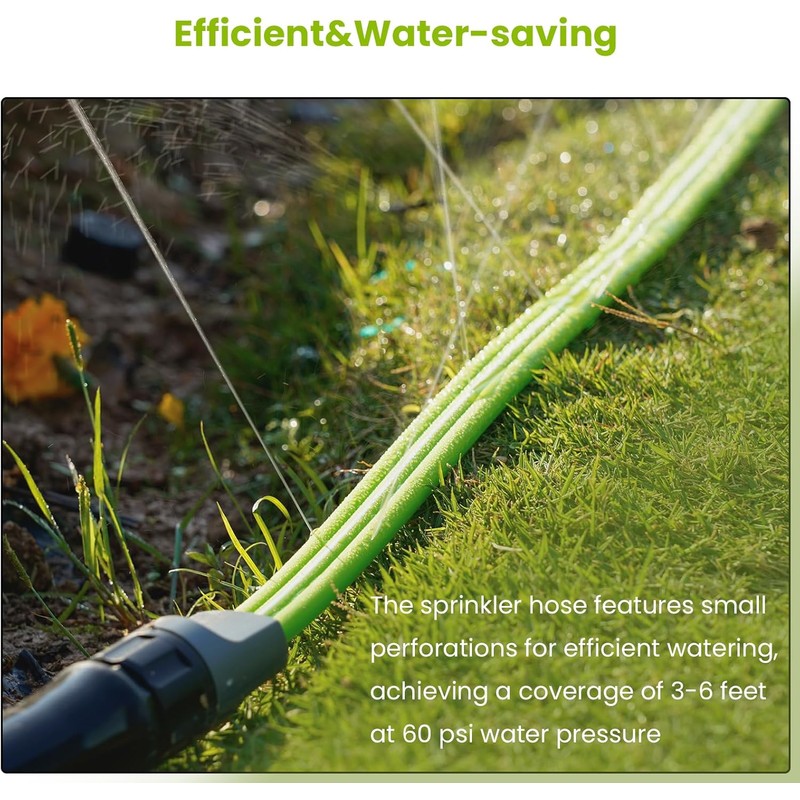 Sprinkler Soaker Hose 50FT 2Pack, Watering Hose with Holes, High-Efficiency