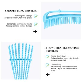 Hair Brush,Detangle Hair Brush, Detangler Brush for Women Men Adults Kids Afro American Type 3a-4c, Detangling Nylon Bristle Brush for Kinky Curly Coily Wavy Wet and Dry Hair,Blue