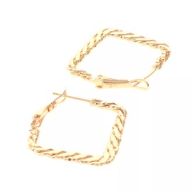 neXxtten Gold Tone Gold Plated Metal Omega Back Hoop Earrings XPE2660-GLD