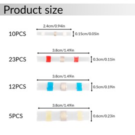 Tabanzhe Solder Seal Wire Connectors-50PCS Waterproof Heat Shrink Electrical Wire Butt Terminals Non Slip Insulated Wire Connectors for Marine Vehicle Electrical Engineering