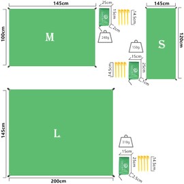 Outdoor Camping Tent Sheet Ground Sheet Tarpaulin Moisture Proof Picnic Hiking Hiking (145*220, Green)