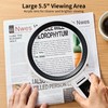 JARLINK Magnifying Glass with Light and Stand, 5.5-Inch Large Magnifier