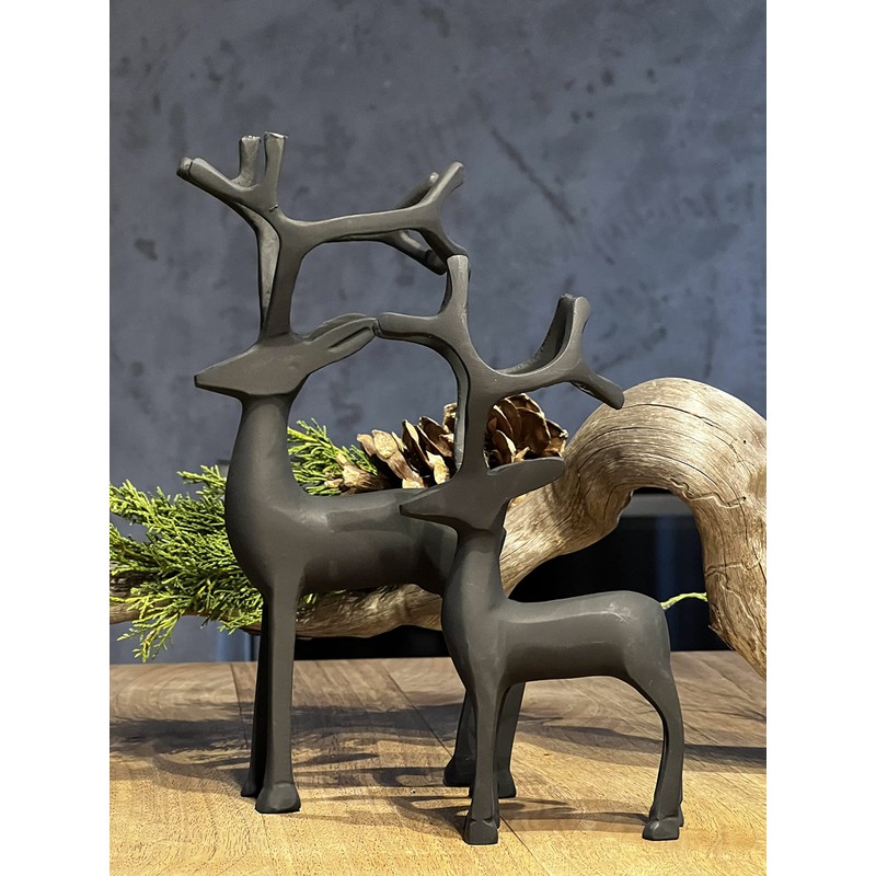 Brandsseller Decorative Figurine 24 cm Reindeer Deer Metal Sculpture Decoration