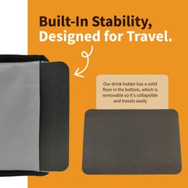 DRINK CAMEL Reusable Drink Carrier with Handle, Foldable 4 Cup Drink Holder Carrier for Delivery, Coffee Cup Carrier, Portable Cup Holder Bag for Drinks, To Go Beverage Drink Organizer (Grey)