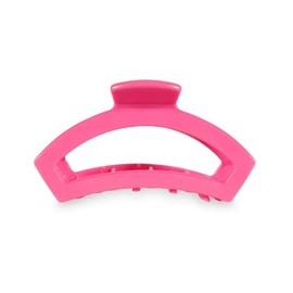 TELETIES - Medium Open Hair Clip - Summer Collection - Hair Claw Clips for Women - Strong Grip, Bendable Teeth, Curved Design - For All Hair Types and Texturess - Paradise Pink