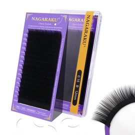NAGARAKU Eyelash Extensions Individual Lashes Extensions Classic Lash Matte Black 16 Rows Soft Natural Matte Black Professional Beauty Salon Lash Supplies -0.15B 12mm