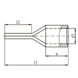 Kalitec Pin Cable Lugs 4-6 mm² Uninsulated Copper Rolled and Soldered I Tin-Plated Surface I Uninsulated Cable Lugs in Pin Shape for Contact Blocks I Pin Type Flat Pack of 10