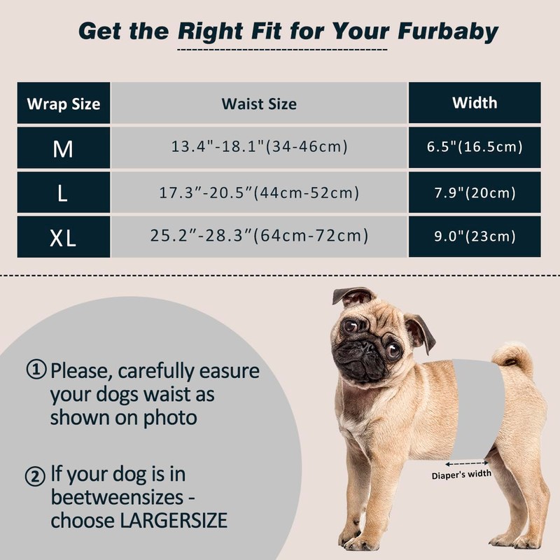 Hisprout Washable Male Dog Nappies, Super Absorbent Male Dog Belly