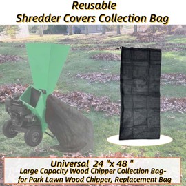MIUSING 24 x48 Large Capacity Wood Chipper Collection Bag, Reusable Leaf Mulcher Collection BagSuitable for Park Lawn Wood Chipper, Replacement Bag，Adjustable Opening Shredder Covers Collection Bag