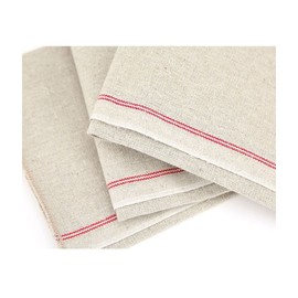 Vollum Baker's Couche Proofing Cloth 25.5 Inch x 35 Inch, 100% Pure French Flax Linen with Red Stripe