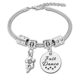 Dance Gifts for Bracelets Jewelry Dance Team Appreciation Gifts Valentines Day Gift for Dance Teacher Dancing Gifts for Dancers Birthday Gifts Stainless Steel Bracelet Bangle