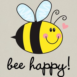 CafePress Bee Happy Canvas Tote Top Zipper Closure