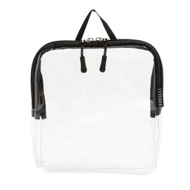 BORSALI TSA-Approved Quart-Sized Bag for Carry-On Travel - One (1) Quart Clear Toiletries, Cosmetic and 3-1-1 Liquids Toiletry Bag - Black With Handle