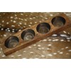 Vintage 4 Hole Wooden Sugar Mold Wood Candle Holder Primitive