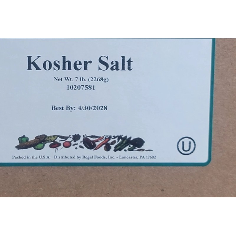 Regal Spice Extra Coarse Kosher Salt 7 lb per Jug