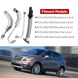 Piodelo 4Pcs Turbo Oil Return Drain Line and Oil Feed Pipe 55587854 55592600 Fits for Buick Encore 2013-2019 Chevy Cruze Sonic Trax 1.4L L4 Replaces 55568031 25198546 55567067
