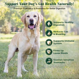 EQ K9 Digestive Care | Prebiotics & Probiotics for Dogs – Dog Gut Health, Diarrhea, Loose Stools, Constipation & Itchy Skin – Natural Digestive & Immune Support Supplement – 120 Tablets