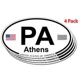 US Decal, Inc. Athens, Pennsylvania Oval Sticker - 4 Pack