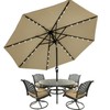 MASTERCANOPY Patio Umbrella with 32 Solar LED Lights -8 Ribs