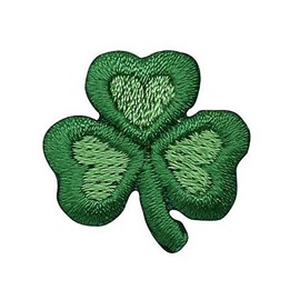 1 Inch - Small Irish Shamrock - Clover Leaf/Trefoil - Embroidered Iron on Patch