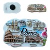 Decorative Magnet Rome, Italian Souvenir with Colosseum and Historical Monuments,