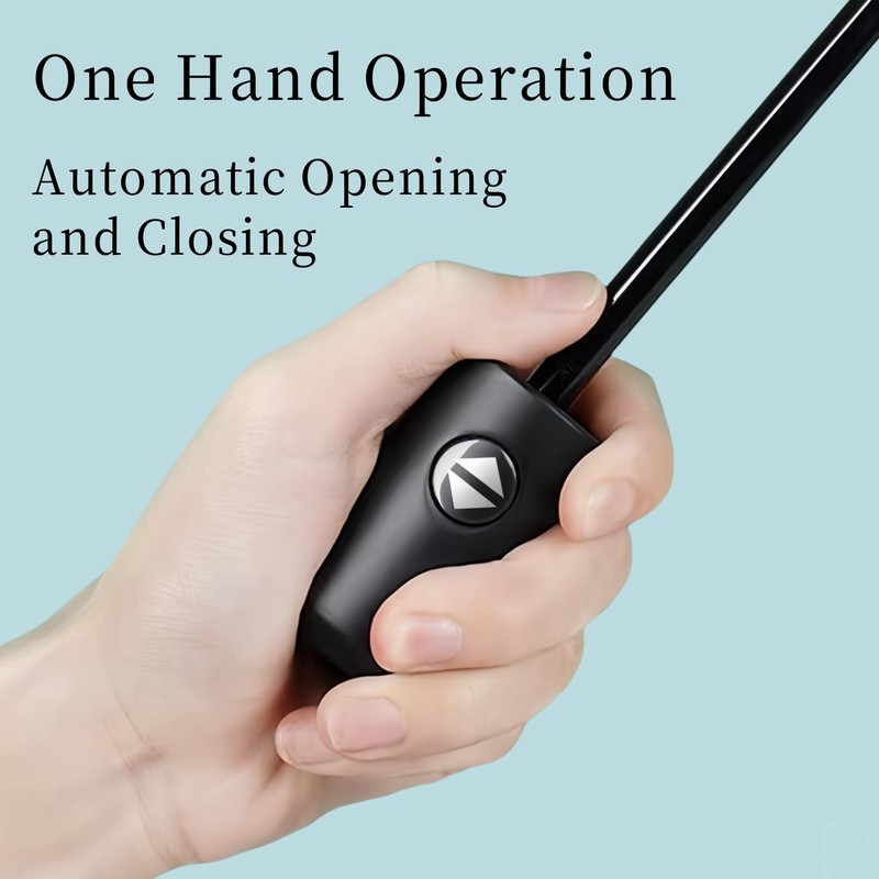 Windproof Travel Umbrella, Transparent Automatic Folding Umbrella Compact Rain Canopy