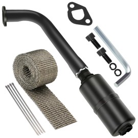 YOXUFA Exhaust Header Pipe Muffler Replacement for Predator 212 196cc 224cc 6.5hp Coleman CT200U CT200U-EX BT200X Baja Warrior MB200 GX160 GX200 Hammerhead Mini Bike Go Kart Part with Heat Shield Tape