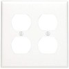 Leviton 2-Gang, 2-Duplex, Standard Nylon Wallplate, 80716-W, White
