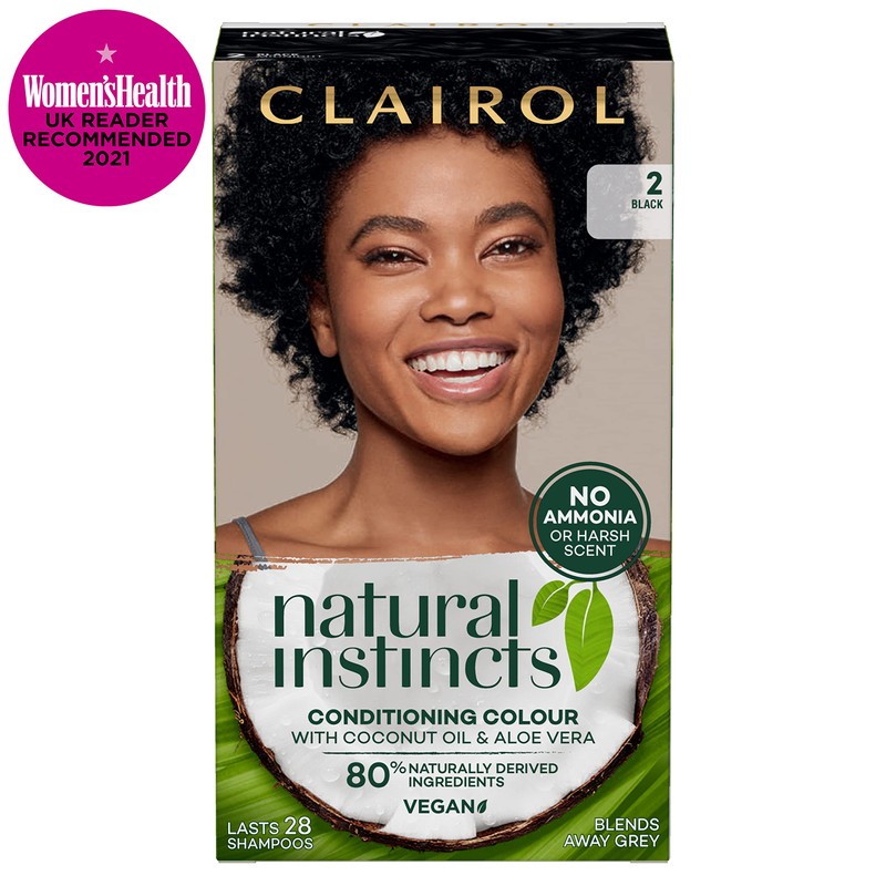 Clairol Natural Instincts Semi-Permanent No Ammonia Hair Dye, 2 Black