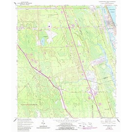 YellowMaps Flagler Beach West FL topo map, 1:24000 Scale, 7.5 X 7.5 Minute, Historical, 1956, Updated 1988, 26.8 x 22.3 in - Tyvek