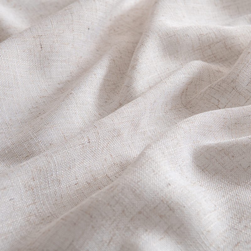 MIULEE Natural White Linen Curtains 84 Inch Long for Bedroom
