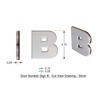 Apartment Number 4B Sign/Mailbox Number Sign, Door Number Sign.(Silver,3D, Size