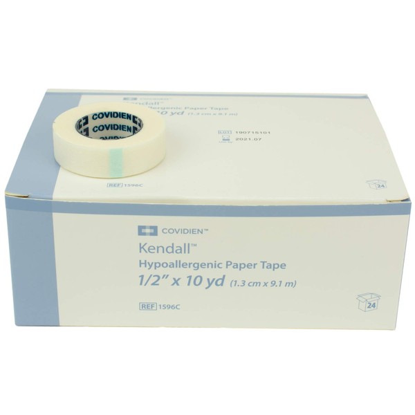 Kendall 081154756 TENDERSKIN - Cinta de papel hipoalergénico (1/2", 24 unidades)