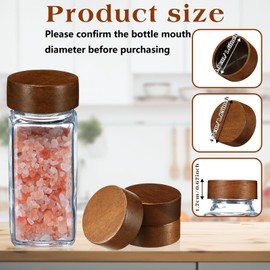 FillTouch 40 Pcs Wood Jar Lids Airtight Spice Jars Lids Fits 4 oz and 8 oz Square Spice Jars Reusable Can Wooden Lids Wooden Spice Lid Storage Jars Canning Lids for Nice Sealing Kitchen