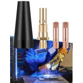 KNFFSAAJL 24Pcs MIG Welding Kit Flux Core Gasless Nozzle 0.8/0.9mm Brass Welding Tips Replacement MIG Welder Accessories Compatible with Century FC90|80GL Easy Weld 261308|306