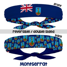 Montserrat Flag Headband for Carnival, Fitness | Mens Womens Tieback Bandana Sweatband Thigh Leg Garter
