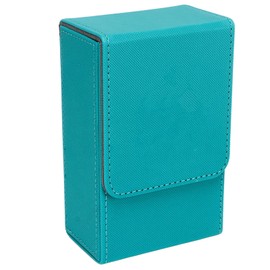 Tarot Storage Box, Portable Playing Card Box, PU Leather Tarot Card Holder Storage Case Tin con Sun Moon Design para Fortune Telling Cards (Azul verde)