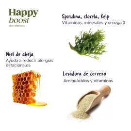 Happy Boost Vitaminas Minerales y Omega 3 Polvo Reforzador De Sistema Inmune Perros y Gatos Happy Pal Todas las edades