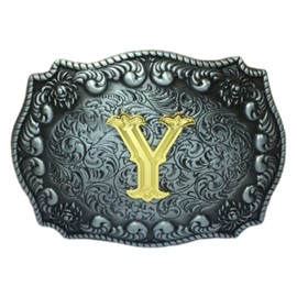 COOLLA Belt Buckle for Men- Initial Letters ABCDEFG to Z Western Rodeo Texas Cowboy Large Belt Buckles, Y, 9 cm