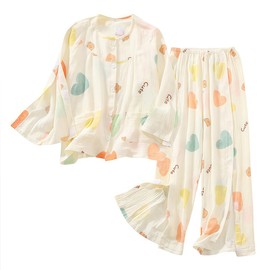 Siomlana Bedridden Patient Clothing,Disability Set with Full Opening on Both Sides,Fracture Suit,Post Surgery Dialysis, Beige, Large